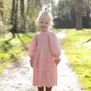 Kids Smocked dress pink gingham