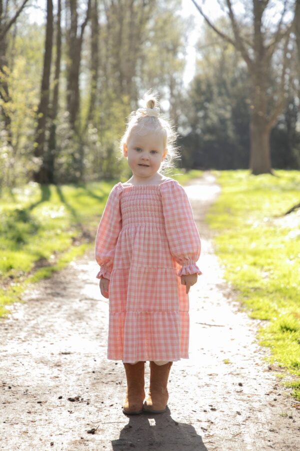 Kids Smocked dress pink gingham