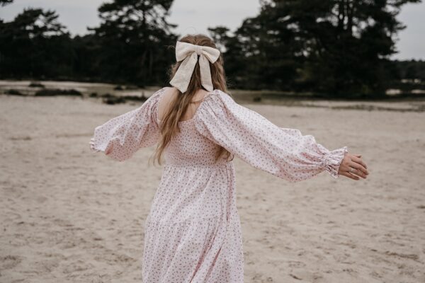 Smocked dress pink roses - Afbeelding 2