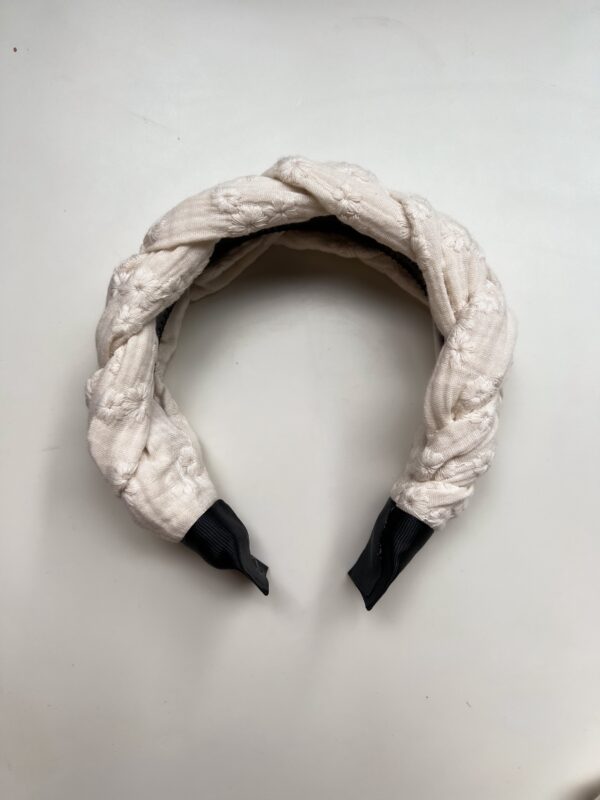 Vlechthaarband embroidery naturel - Afbeelding 2