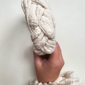 Vlechthaarband embroidery naturel