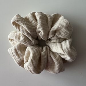 Scrunchie beige linnenlook