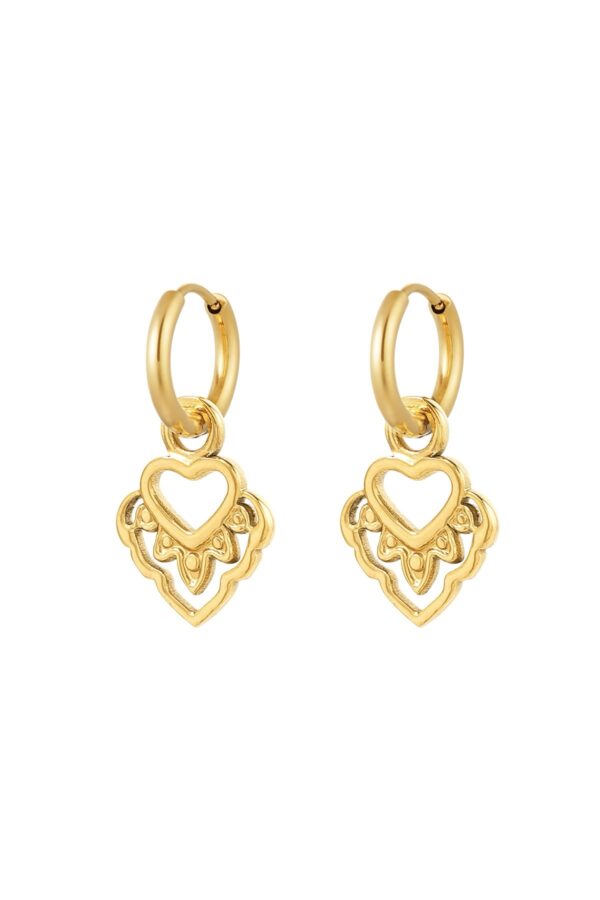 Oorbellen hart met details-goud