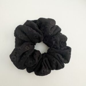 Kids scrunchie embroidery black