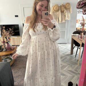Smocked dress embroidery tulp