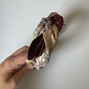 Vlechthaarband brown combi
