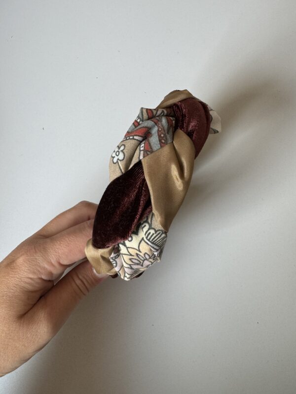 Vlechthaarband brown combi