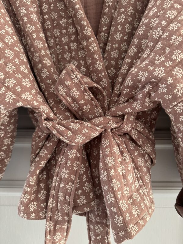 Kimono Jacket Brown flowers - Afbeelding 2