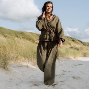 Kimono Suit olive green