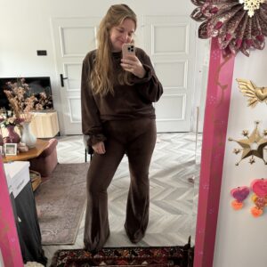 Velvet brown suit