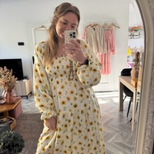 Smocked dress sunflower