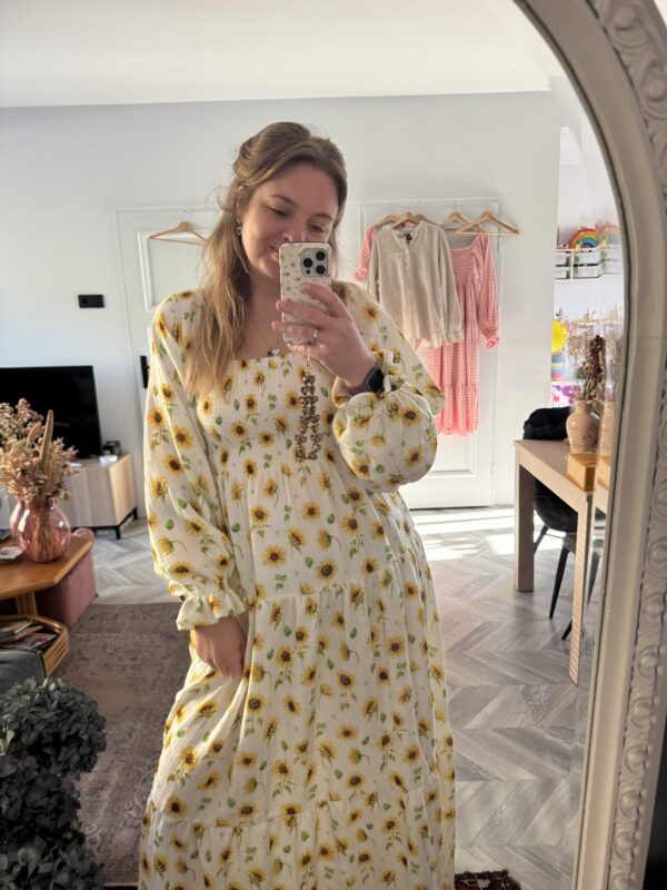 Smocked dress sunflower