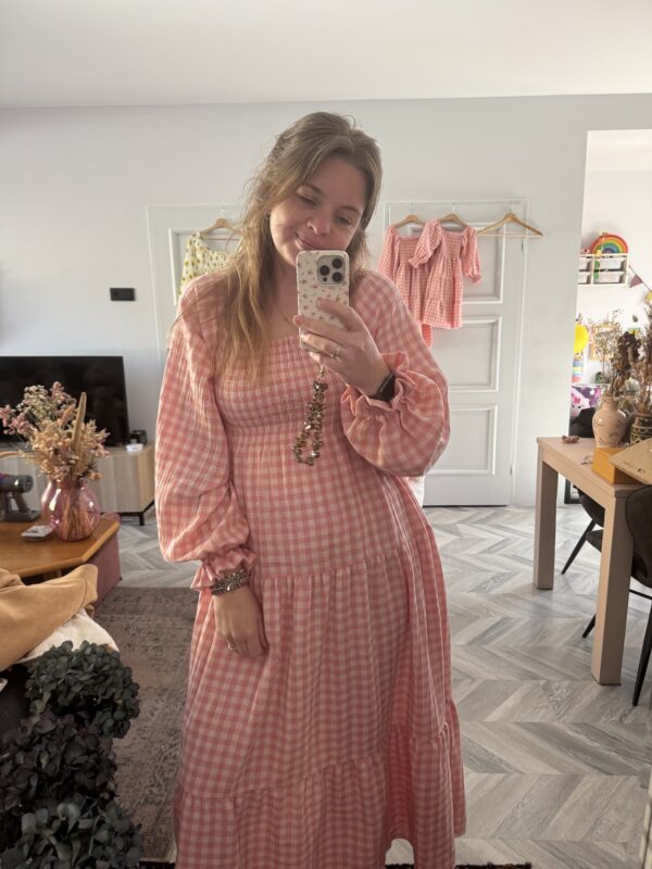 Smocked dress gingham pink - Afbeelding 2