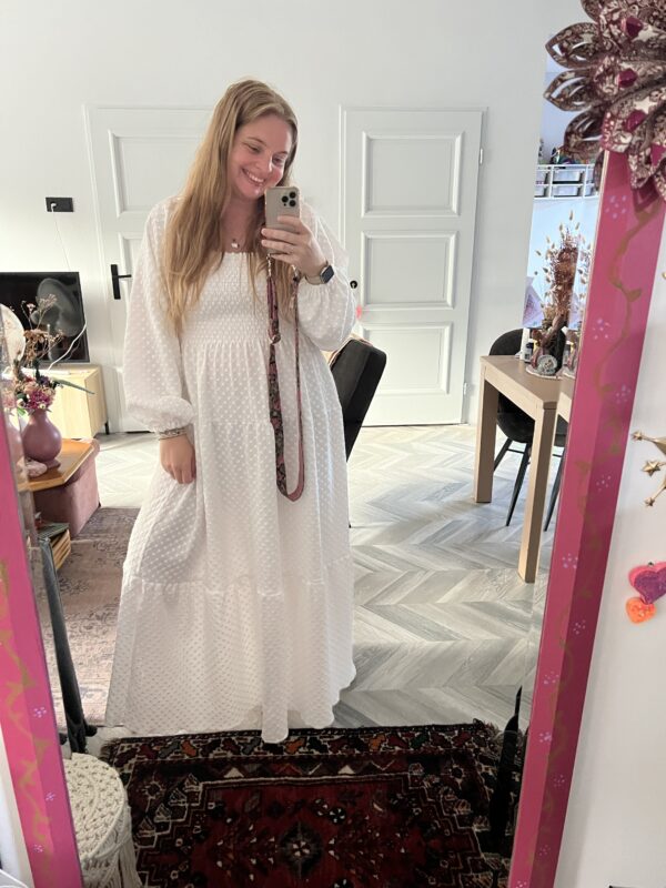 Smocked dress ecru dots - Afbeelding 2