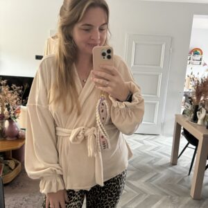 Kimono beige velvet