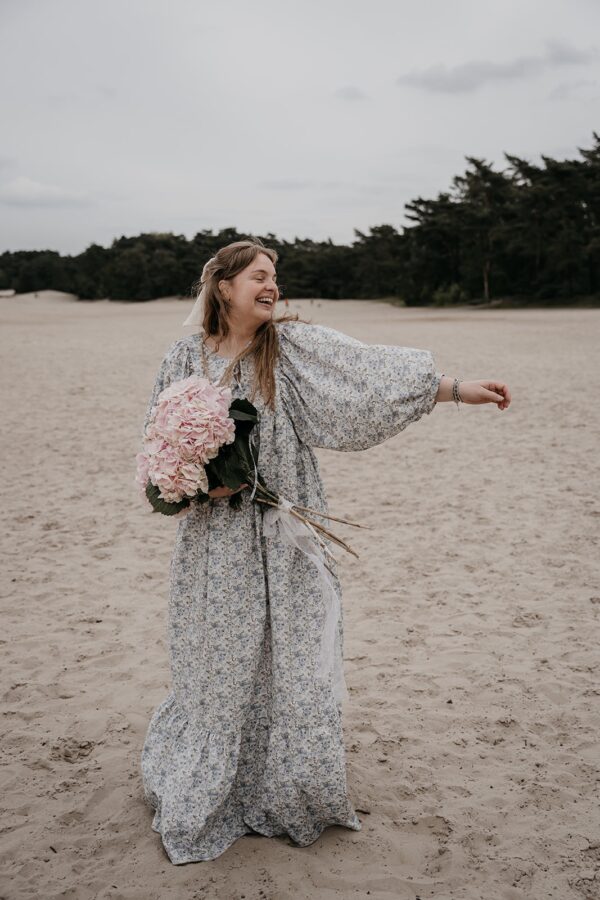 Dress boho flowers blue