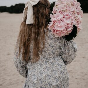Bow embroidery naturel