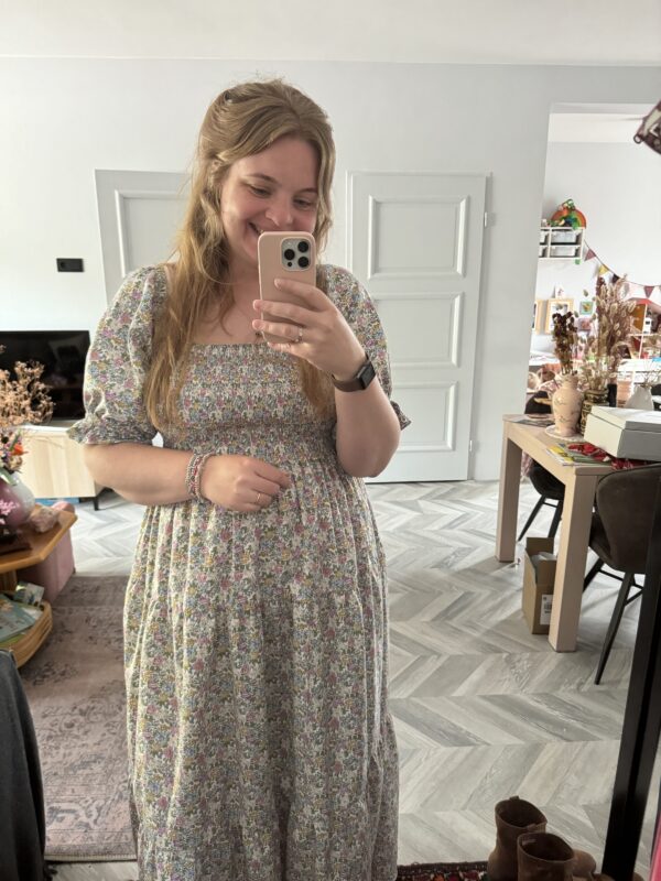 Smocked dress retro flowers - Afbeelding 2