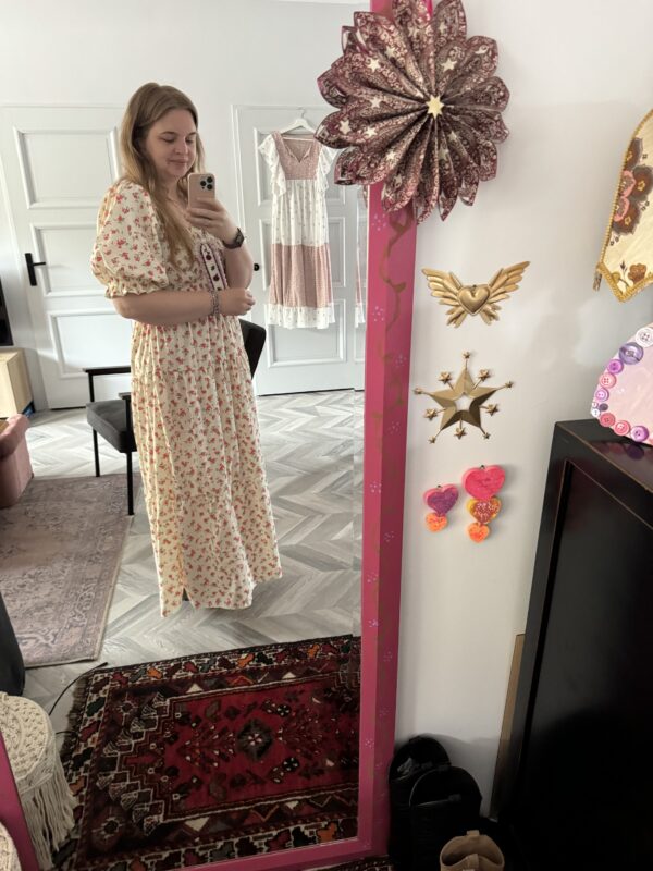 Smocked dress red roses - Afbeelding 3