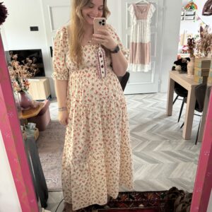 Smocked dress red roses