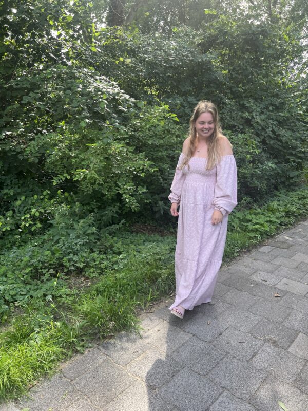 Smocked embroidery pink - Afbeelding 2