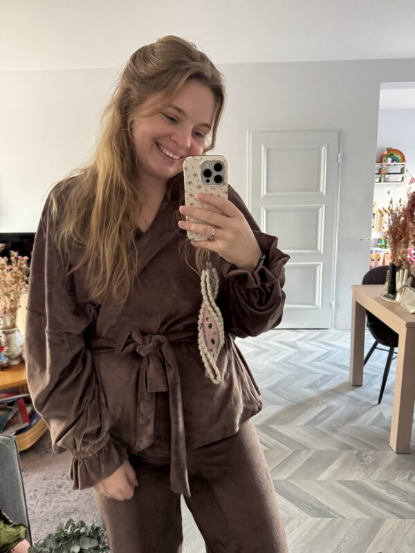 Kimono Suit dark mauve velvet - Afbeelding 2