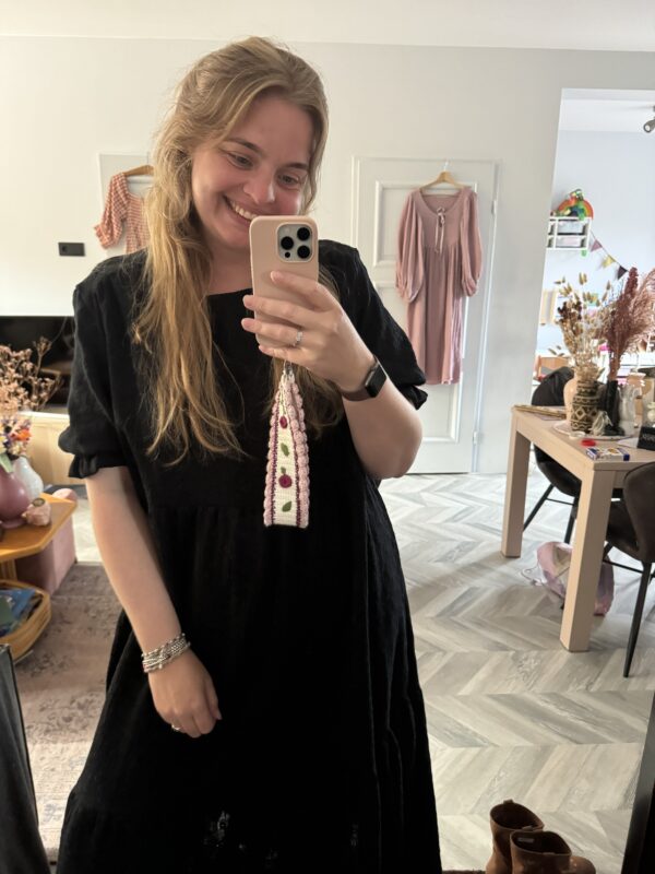 Loose fit dress embroidery black - Afbeelding 2