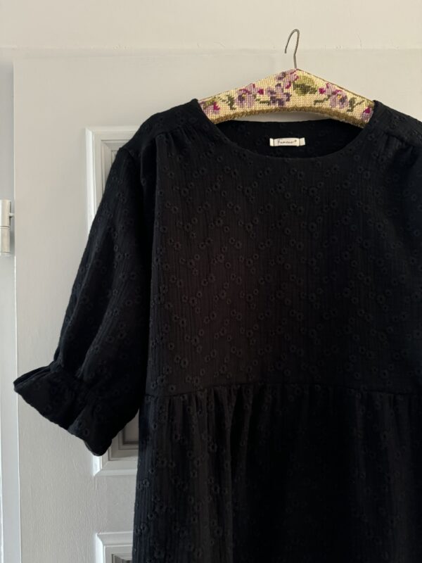 Loose fit dress embroidery black - Afbeelding 3