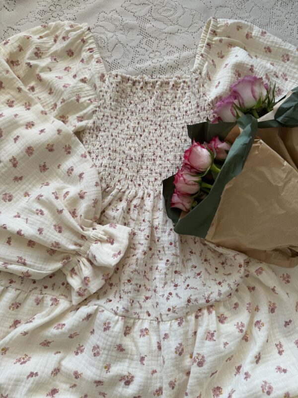 Smocked dress roses combi - Afbeelding 2