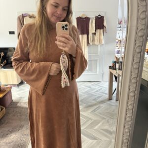 Relaxed fit dress perzik velvet