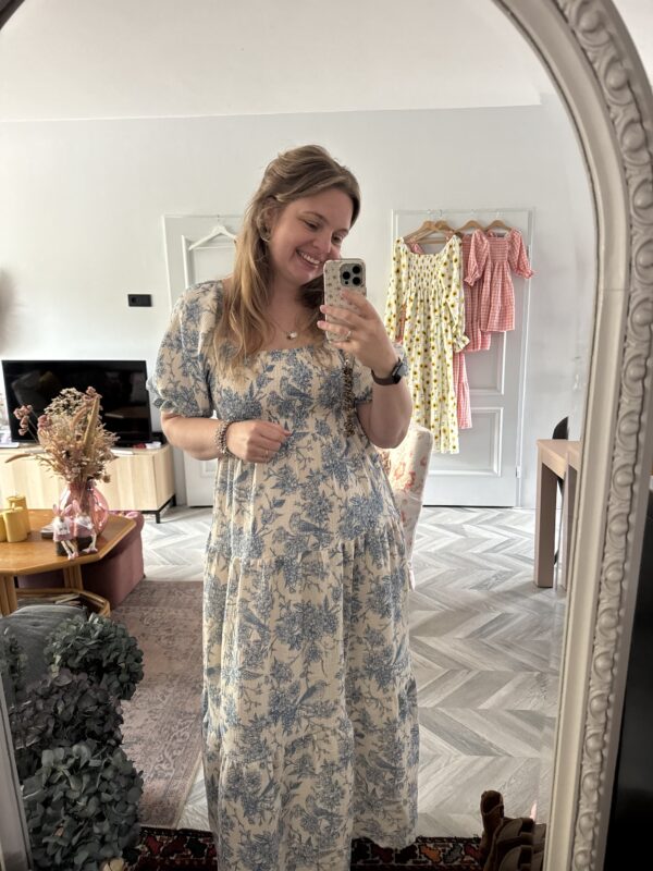 Smocked dress royal flowers - Afbeelding 2